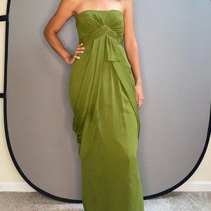 Strapless Olive Dress by Vera Wang - Small